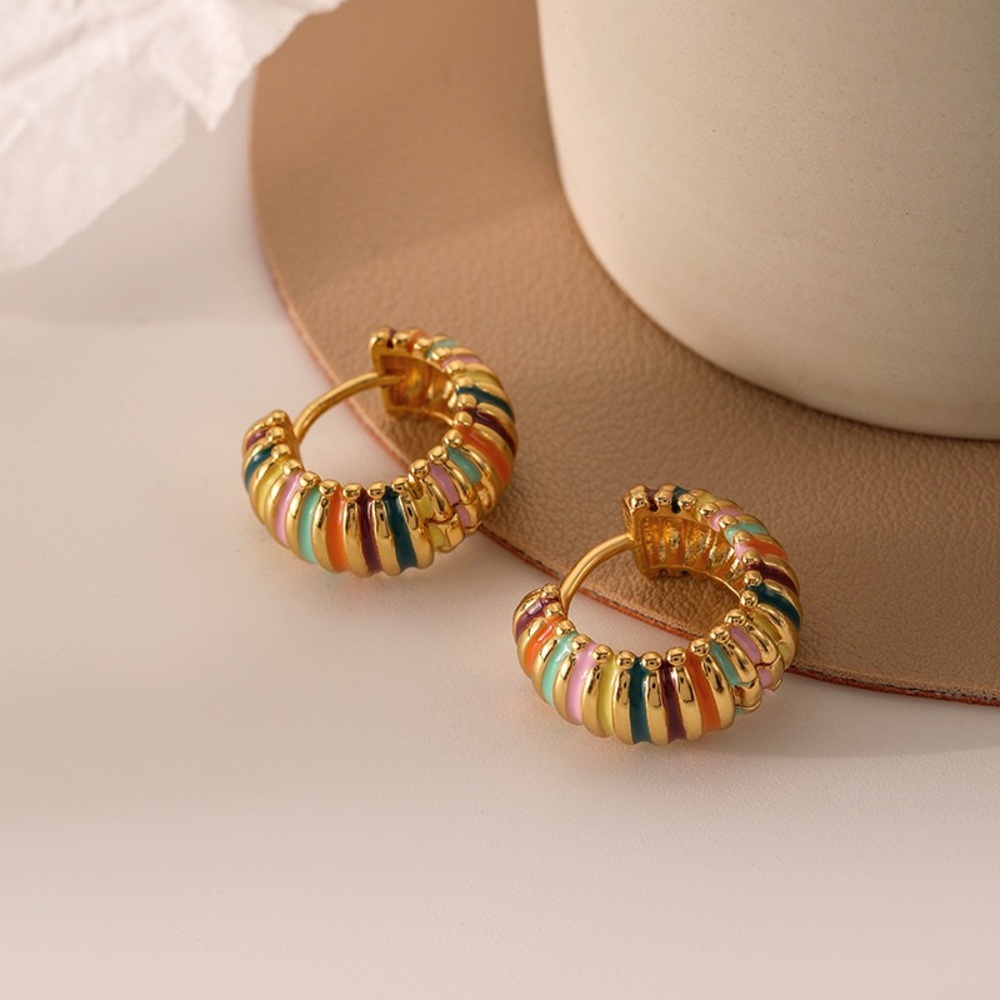 Colorful Gold Hoop Earrings